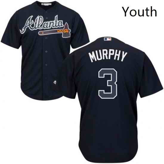 Youth Majestic Atlanta Braves 3 Dale Murphy Replica Blue Alternate Road Cool Base MLB Jersey